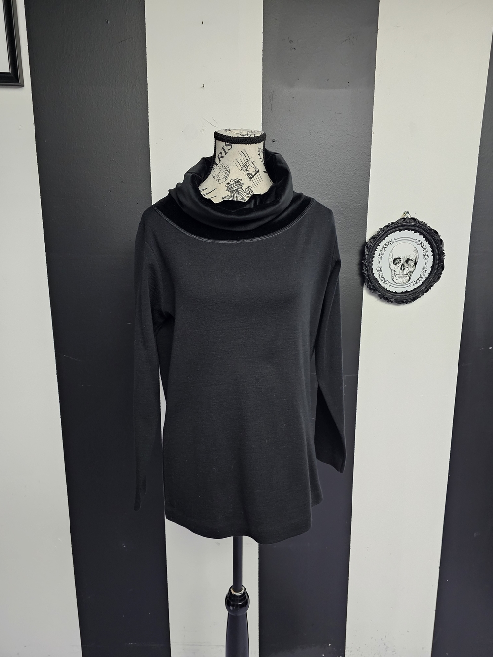 Velvet Black Cowl Neck Sweater
